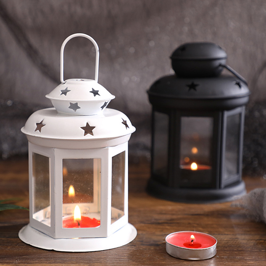 Metal Photo Panel - Hanging candle lamp ornament glass lanterns