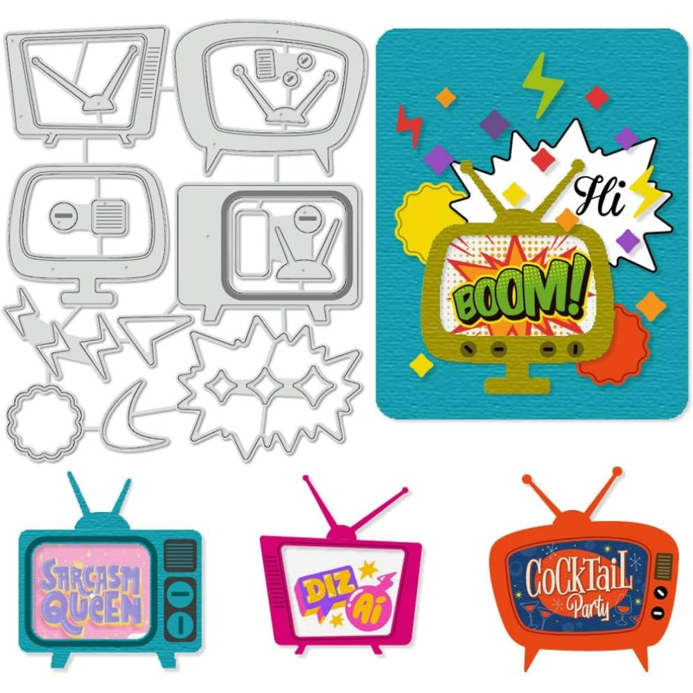Retro TV Cutting Dies Stencils - Metal Photo Panel ulasan dan harga