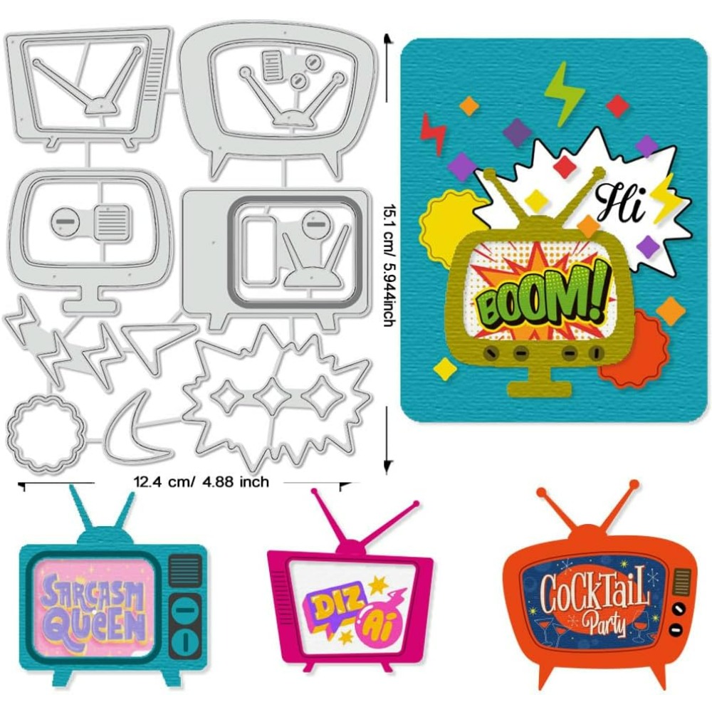 Retro TV Cutting Dies Stencils - Metal Photo Panel ulasan dan harga