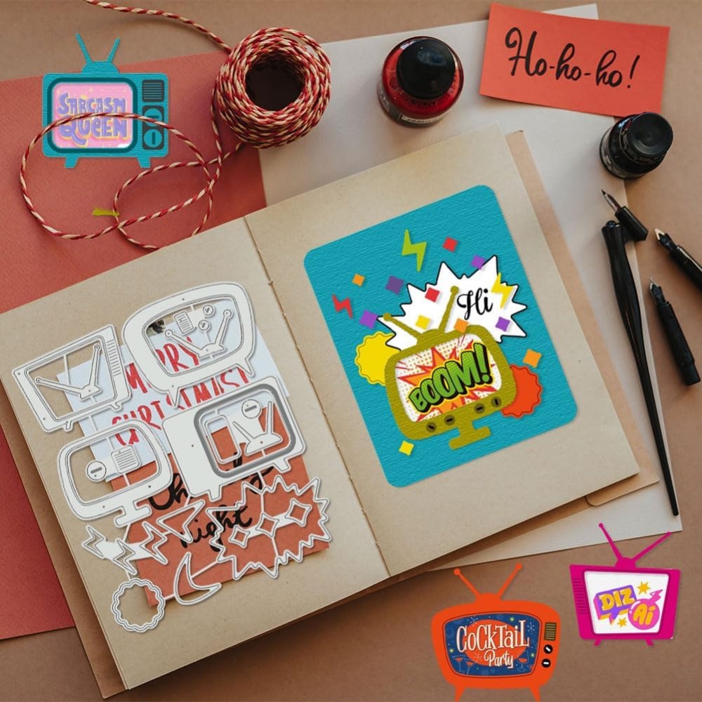 Retro TV Cutting Dies Stencils - Metal Photo Panel ulasan dan harga