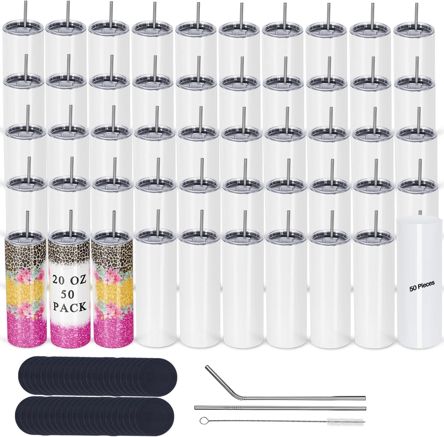 50 Pack Sublimation Tumblers B - Tumbler 20Oz White ulasan dan harga