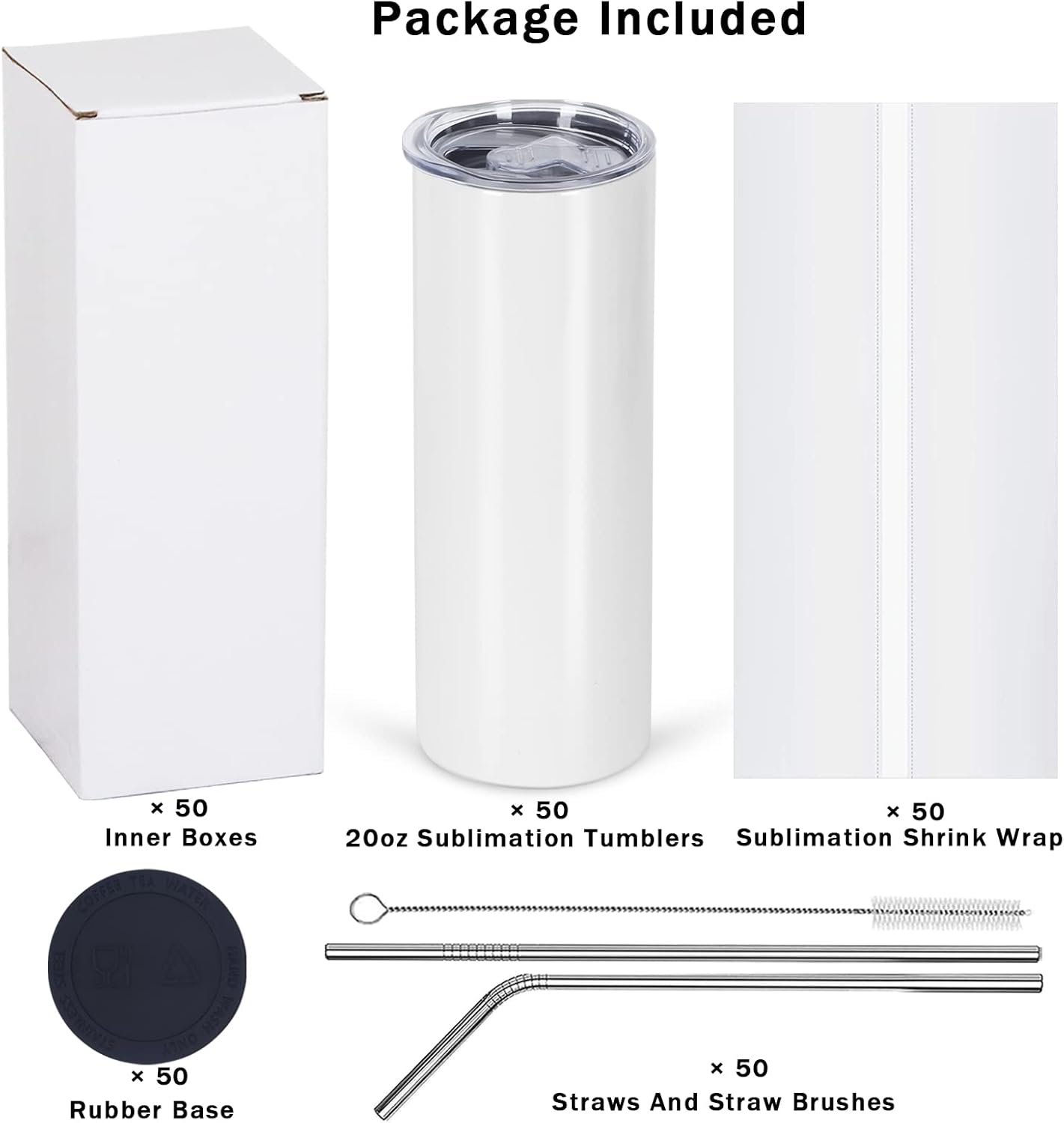 50 Pack Sublimation Tumblers B - Tumbler 20Oz White ulasan dan harga